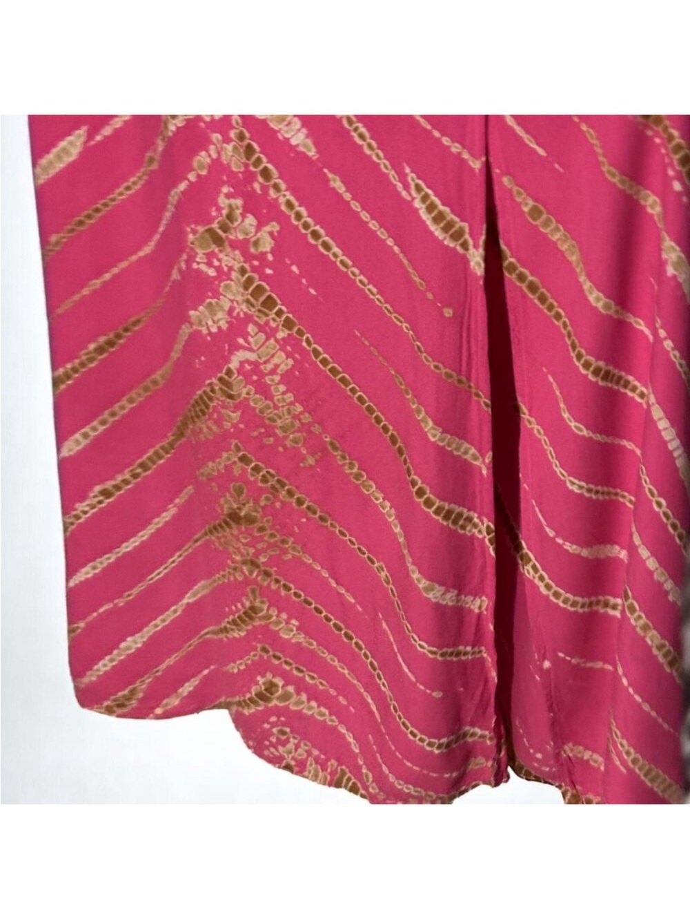 YFB Young Fabulous & Broke Boho Pink Flamingo Gold Tie-Dye Maxi Dress - Size M - Picture 5 of 6